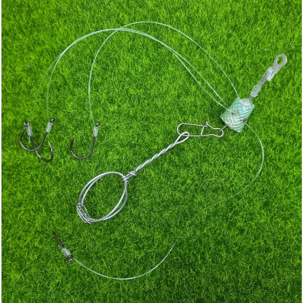 手工白鐵鰱魚釣組 手工白鐵鰱魚釣組-餌籃 手工白鐵鰱魚勾4支 手工白鐵鰱魚、烏鰡鉤6支